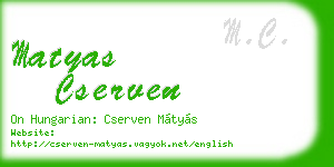 matyas cserven business card