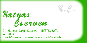 matyas cserven business card